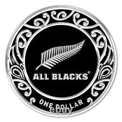 Nouvelle-zélande 2019 1 Oz Silver Proof Coin- Tous Les Noirs Rugby Coupe Du Monde