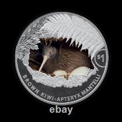 Nouvelle-zélande 2021 1 Oz Argent Kiwi Proof Coin- Brown Kiwi Coin