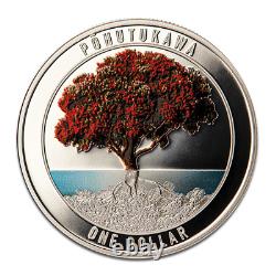 Nouvelle-zélande 2021 1 Oz Argent Proof Pohutukawa Arbre De Noël De Nouvelle-zélande