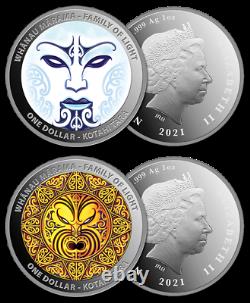 Nouvelle-zélande- 2021 Silver Proof Coin Set Whanau Marama Famille De Lumières