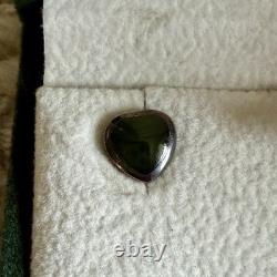 Nouvelles boucles d'oreilles puces en argent sterling cœur d'amour Jaslin Jade de Nouvelle-Zélande