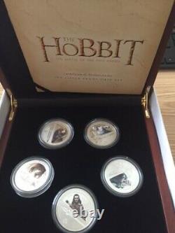 Nz 2014 Silver Proof Coin Set- Hobbit Coins- La Bataille Des Cinq Armées