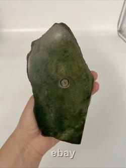 Ornement kiwi néo-zélandais en métal argenté EPNS sur base en pounamu en pierre verte