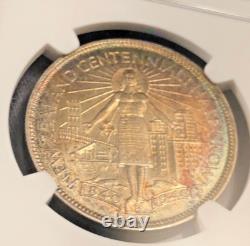 PRIX RÉDUIT ! 1940 Nouvelle-Zélande CENT Demi Couronne KM-14, NGC MS63 tonifié arc-en-ciel