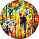 Palau 2022 Micropuzzle Couple Sous Un Parapluie Argent Afremov Pièce 3 Oz