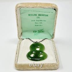 Pendentif en véritable jade de Nouvelle-Zélande, argent 925, collier de la société Westland Greenstone LTD.