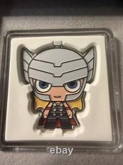 Pièce Chibi Thor Marvel 2023 de la New Zealand Mint, 1 oz d’argent fin 999, n° 903/1800