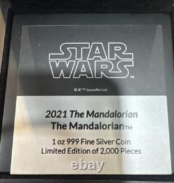 Pièce d’argent colorisée Mandalorian de 1 oz Niue 2021 avec emballage d’origine et certificat d’authenticité (2) disponibles