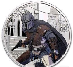 Pièce d’argent colorisée Mandalorian de 1 oz Niue 2021 avec emballage d’origine et certificat d’authenticité (2) disponibles