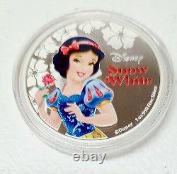 Pièce d'argent de 1 once Disney Princess Snow White 2015, édition limitée de 2$, Nouvelle-Zélande