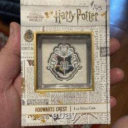 Pièce de 1 oz en argent 999 Harry Potter blason de Poudlard New Zealand Mint 2021 802/5000