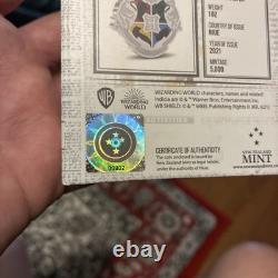 Pièce de 1 oz en argent 999 Harry Potter blason de Poudlard New Zealand Mint 2021 802/5000