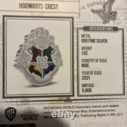 Pièce de 1 oz en argent 999 Harry Potter blason de Poudlard New Zealand Mint 2021 802/5000