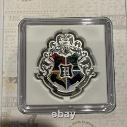 Pièce de 1 oz en argent 999 Harry Potter blason de Poudlard New Zealand Mint 2021 802/5000
