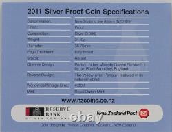 Pièce de collection en argent proof de 5 $ néo-zélandais 2011 avec le manchot aux yeux jaunes<br/>