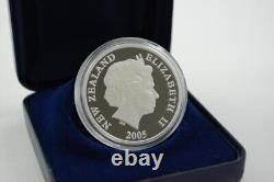Pièce de monnaie de preuve d'un dollar en argent de la Nouvelle-Zélande 2005 représentant le kiwi rowi
