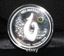 Pièce de monnaie de preuve en argent 1 once 999 de Nouvelle-Zélande 2012 Hei Matau $1