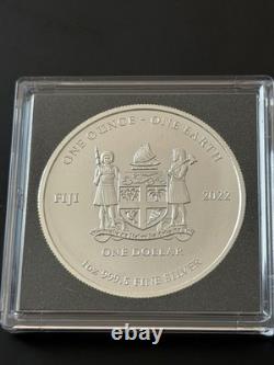 Pièce de monnaie en argent 1 oz 999 de la Terre de Pâques 2022 de Fidji, tirage de 230