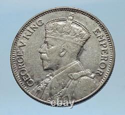 Pièce de monnaie en argent d'une shilling de 1935 de la Nouvelle-Zélande représentant le guerrier maori natif George V