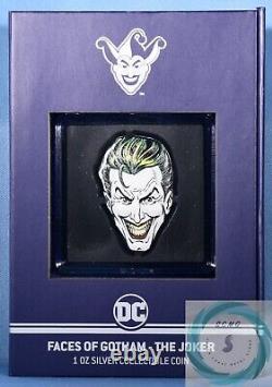 Pièce de monnaie en argent pur de 1 once Joker Faces of Gotham Proof de Niue de 2 $ en 2022