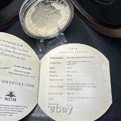 Pièce de monnaie néo-zélandaise de 1 once en argent 2014 avec coffret en bois du Hobbiton LOTR et certificat d'authenticité