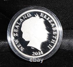 Pièce de monnaie plaquée or de preuve de 1 once d'argent 999 de Nouvelle-Zélande 2014 Papatuanuku Ranginui $1