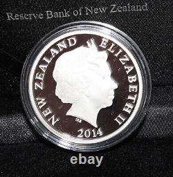 Pièce de monnaie plaquée or de preuve de 1 once en argent 999 de Nouvelle-Zélande 2014 Papatuanuku Ranginui à 1 $