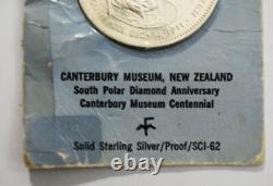 Pièce du jubilé de diamant en argent massif du musée de Nouvelle-Zélande Canterbury, pôle Sud