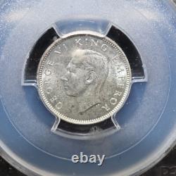 Pièce en argent 1/2 couronne de Nouvelle-Zélande 1941 notée AU 58 par PCGS faible tirage
