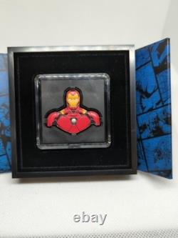 Pièce en argent 1 oz. 999 Niue Iron Man 2023 par la Monnaie de Nouvelle-Zélande Comics Marvel