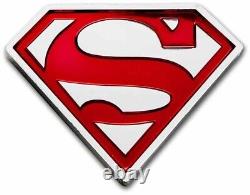 Pièce en argent 1 oz 999 de Niue 2021, épreuve de $2, emblème du logo du bouclier SUPERMAN de DC Heroes