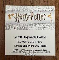 Pièce en argent 1 oz Harry Potter Château de Poudlard 2020