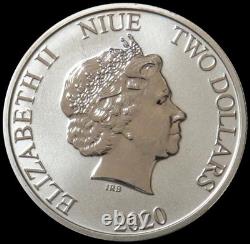 Pièce en argent 999 de 1 oz Star Wars Dark Vador Niue 2 $ Nouvelle-Zélande 2020. 1/7/26