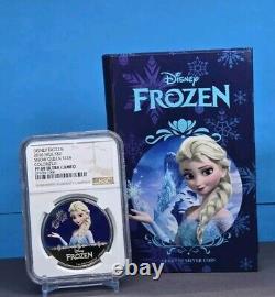 Pièce en argent 999 de 2016 Niue de 2 $ Disney Frozen Snow Queen Elsa Ngc Pf69 Uc