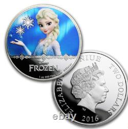 Pièce en argent 999 de 2016 Niue de 2 $ Disney Frozen Snow Queen Elsa Ngc Pf69 Uc