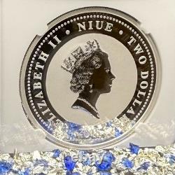 Pièce en argent Niue 2008 1 oz 2 $ PF70 Voitures soviétiques anciennes Gaz M13 Chayka 1 sur 2 exemplaires frappés<br/>