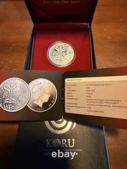 Pièce en argent Proof de 1 $ Koru de Nouvelle-Zélande 2013 avec boîte et certificat d'authenticité Tirage de 2000 pièces