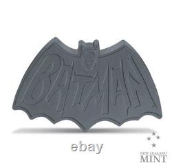 Pièce en argent antique de 1 oz en forme du logo Batman de 1966, New Zealand Mint DC, nouvelle édition 2024