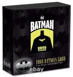 Pièce en argent antique de 1 oz en forme du logo Batman de 1966, New Zealand Mint DC, nouvelle édition 2024