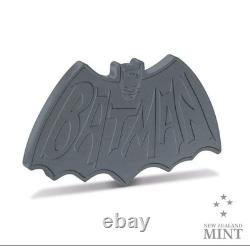 Pièce en argent antique de 1 oz en forme du logo Batman de 1966, New Zealand Mint DC, nouvelle édition 2024