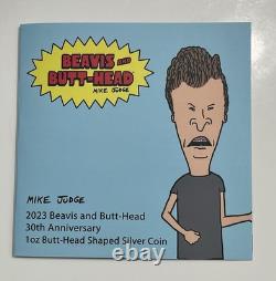 Pièce en argent colorisée Butthead 1 oz 999, 30e anniversaire de Beavis and Butt-Head 2023, patinée Pièce en argent colorisée Butthead 1 oz 999, 30e anniversaire de Beavis and Butt-Head 2023, patinée