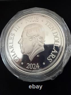 Pièce en argent colorisée de 3 oz, finition Belle Épreuve – Année lunaire du Dragon 2024 – New Zealand Mint
