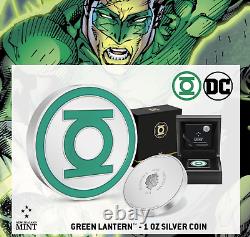 Pièce en argent de 1 once avec le logo de GREEN LANTERN DC COMICS de 2021