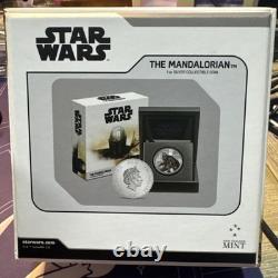 Pièce en argent de 1 oz 2021 Star Wars Mandalorian - OGP COA 835/2000 colorisée