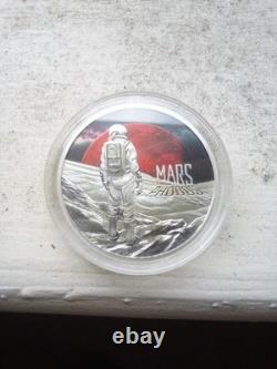 Pièce en argent de 1 oz 2022 Proof Mars de Phobos. Argent fin 39. Très limitée