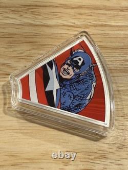 Pièce en argent de 1 oz Captain America du 60e anniversaire Marvel Avengers, New Zealand Mint 2023