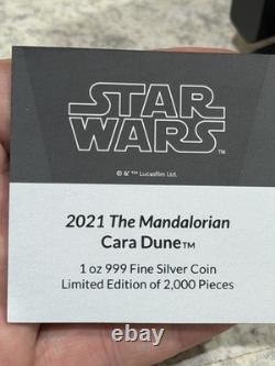 Pièce en argent de 1 oz Cara Dune The Mandalorian Star Wars Niue 2021