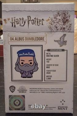Pièce en argent de 1 oz Chibi Albus Dumbledore Harry Potter 2020