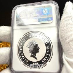 Pièce en argent de 2 $ de Niue 2008, 1 oz, épreuve inversée PF70, anciennes voitures soviétiques, GAZ M20 Pobeda, population certifiée : 2