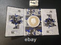 Pièce en argent de 2 oz 999 $5 NOUVEAU NIUE 75e ANNIVERSAIRE de BATMAN 2014 RARE